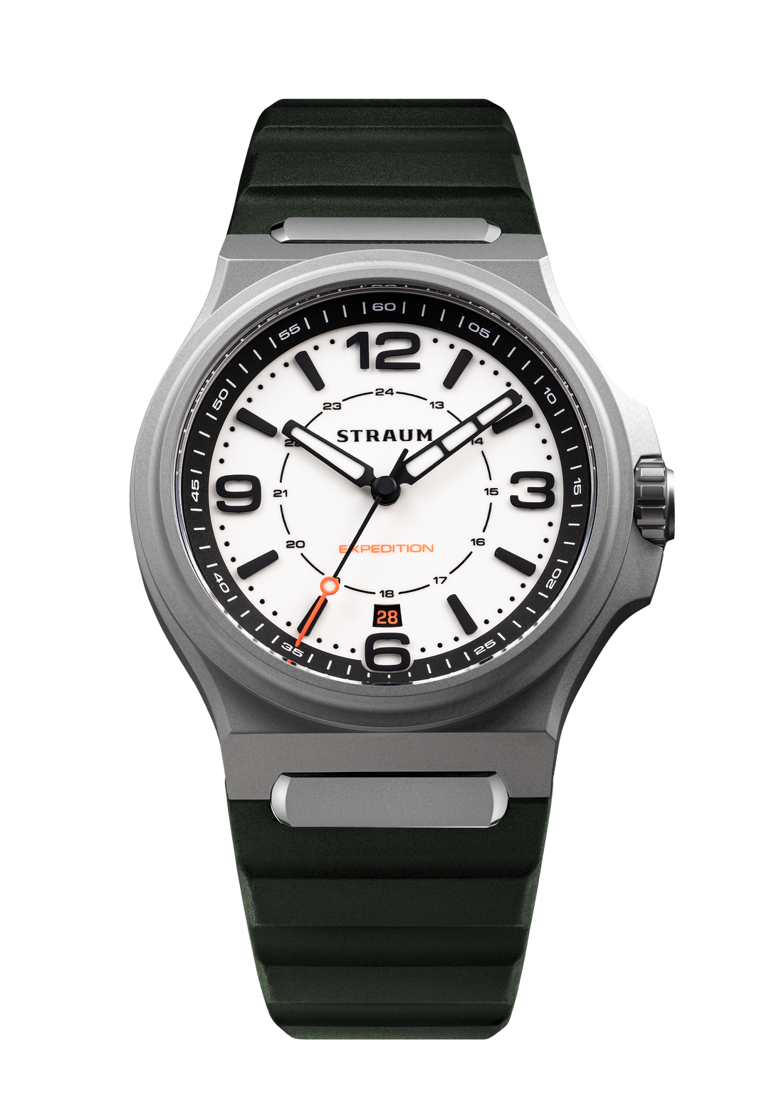 Straum Expedition White Lume, FKM Rubber Dark Green